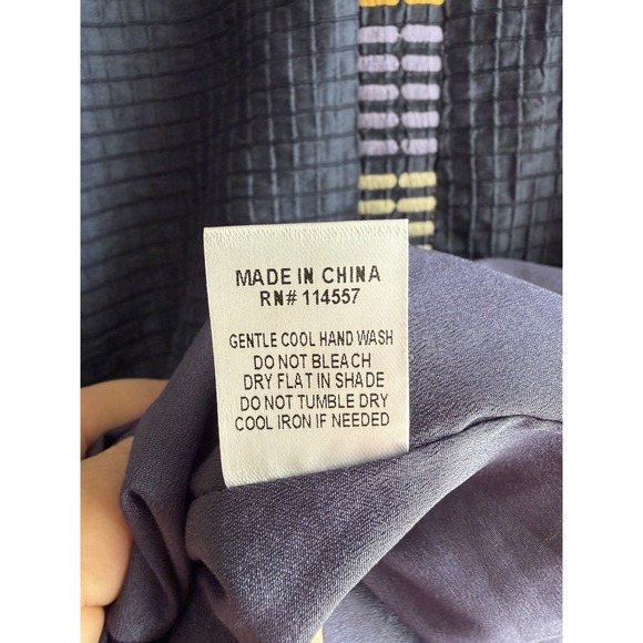 THML Navy Embroidered Puff Sleeve V-neck Textured Midi Dress Size Large - Picture 7 of 11